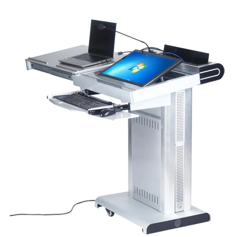 High -End Digital Speech Aluminium Steel Podium for Lecture Hall