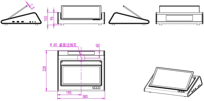 Conference LCD Monitor Motorized Foldable Machine with Signature Display