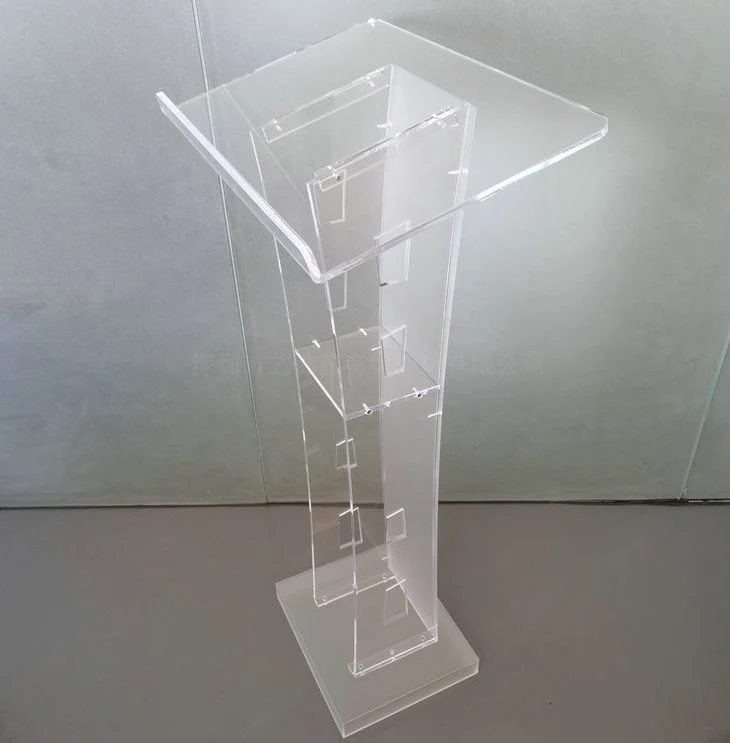 Custom Hotselling Acrylic Clear Moderator′s Podium Wedding Decoration Acrylic Lectern