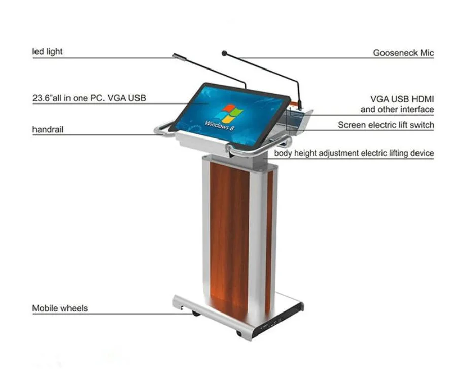 Factory Cost High-End Multimedia Speech Lectern for Church Lecture Hall