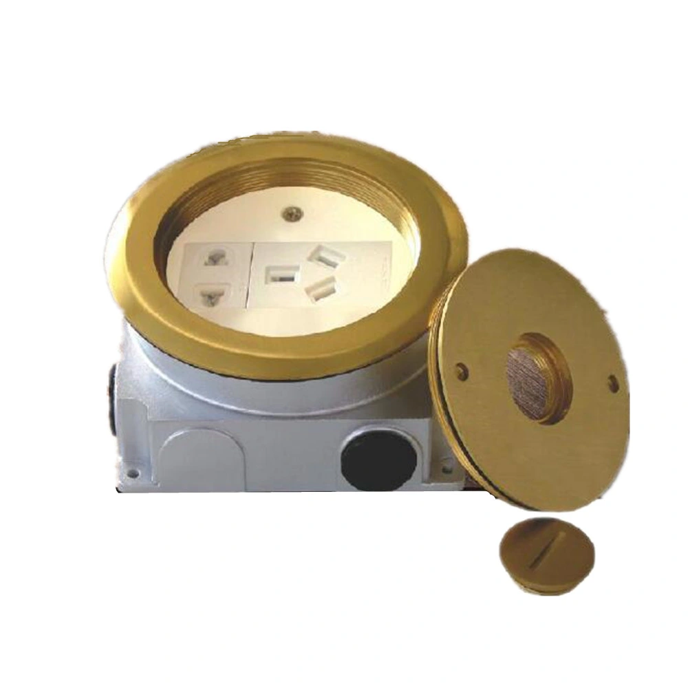 Roung Golden Copper Cover Sand-Proof Screw Type Floor Socket