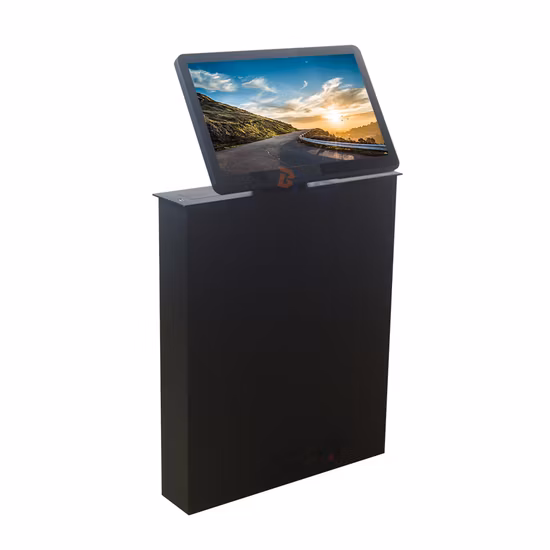 Elevador motorizado de pantalla de Monitor retráctil plegable frontal de aleación de aluminio más Popular en el mercado europeo para solución de sistema de conferencias