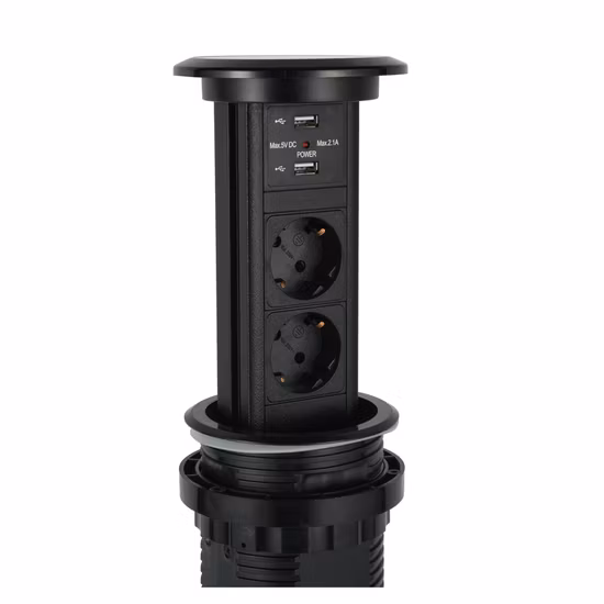 Toma de escritorio multimedia eléctrica circular para sala de conferencias