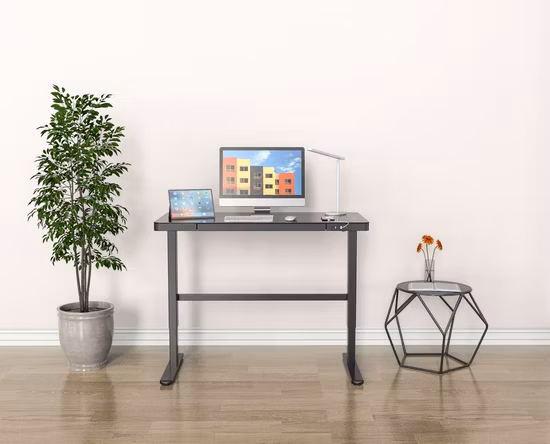 Estaciones de trabajo dobles Escritorio de pie ajustable en altura con suspensión de motor principal